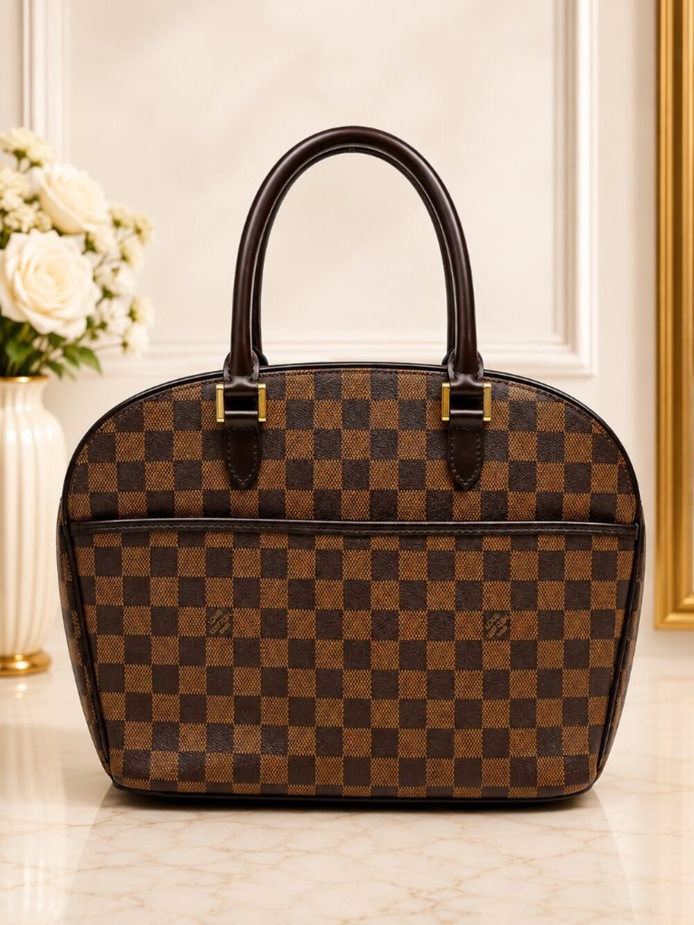 Authentic Louis Vuitton Sarria Horizontal Damier Ebene Handbag Luxury Bag